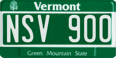 VT license plate NSV900