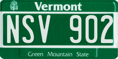 VT license plate NSV902