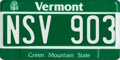 VT license plate NSV903