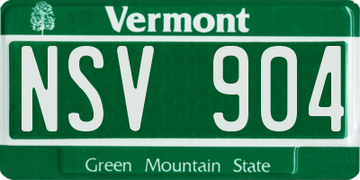 VT license plate NSV904