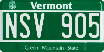 VT license plate NSV905