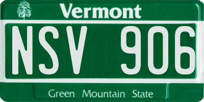 VT license plate NSV906