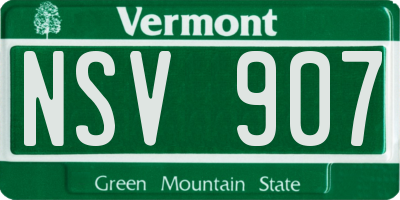 VT license plate NSV907