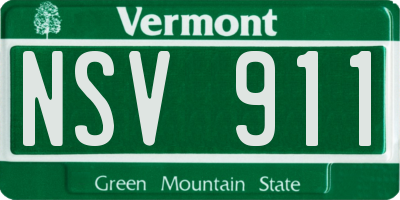 VT license plate NSV911