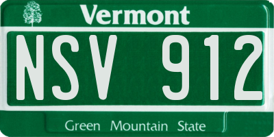 VT license plate NSV912