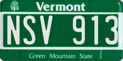 VT license plate NSV913