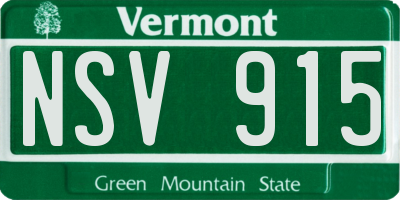 VT license plate NSV915