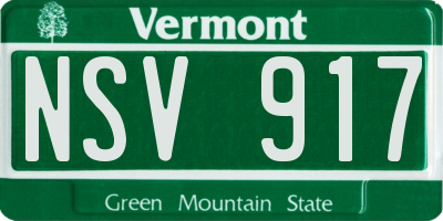 VT license plate NSV917