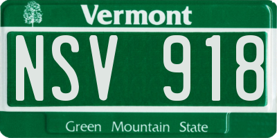 VT license plate NSV918