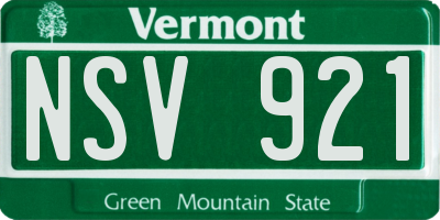 VT license plate NSV921