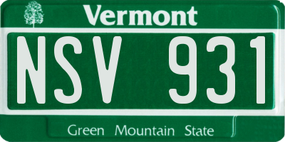 VT license plate NSV931