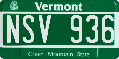 VT license plate NSV936