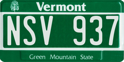 VT license plate NSV937
