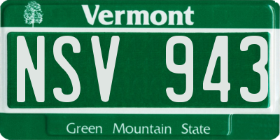 VT license plate NSV943