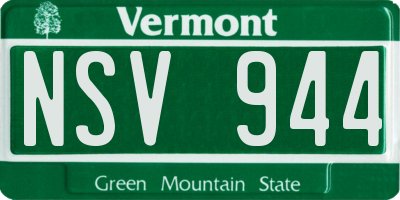 VT license plate NSV944