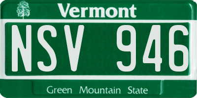 VT license plate NSV946