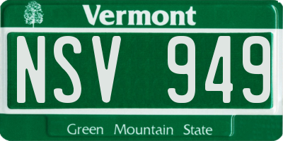 VT license plate NSV949