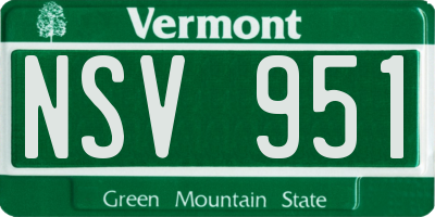 VT license plate NSV951