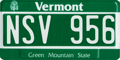 VT license plate NSV956