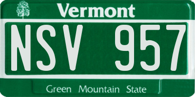 VT license plate NSV957