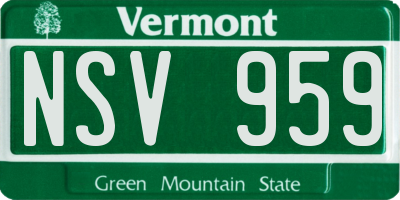 VT license plate NSV959