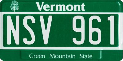 VT license plate NSV961