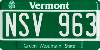 VT license plate NSV963