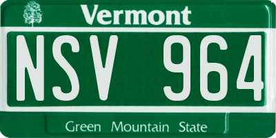VT license plate NSV964