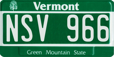VT license plate NSV966