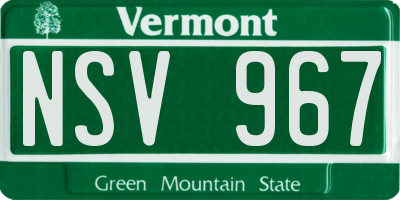 VT license plate NSV967