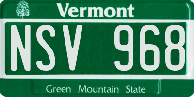 VT license plate NSV968