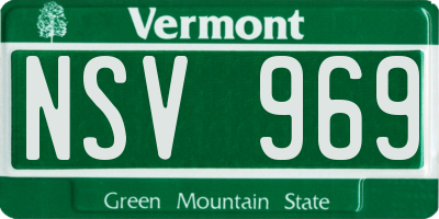 VT license plate NSV969