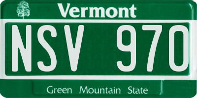 VT license plate NSV970