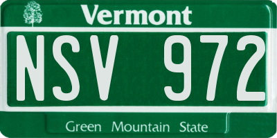 VT license plate NSV972