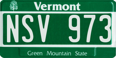 VT license plate NSV973