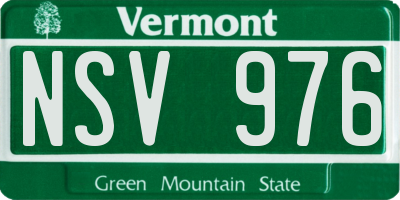 VT license plate NSV976