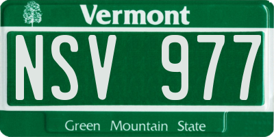 VT license plate NSV977
