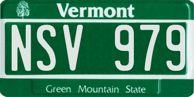 VT license plate NSV979