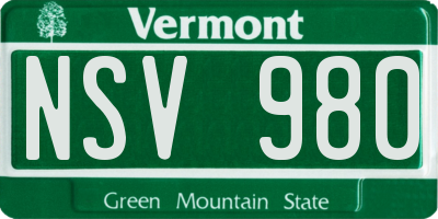 VT license plate NSV980