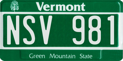 VT license plate NSV981