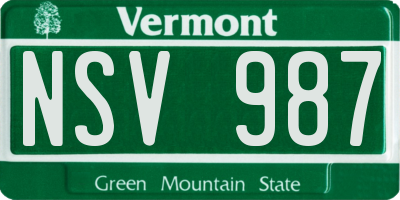 VT license plate NSV987
