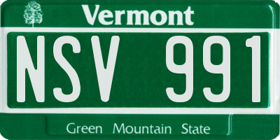 VT license plate NSV991
