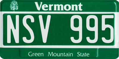 VT license plate NSV995
