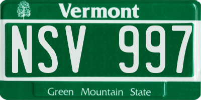 VT license plate NSV997