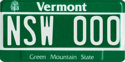 VT license plate NSW000