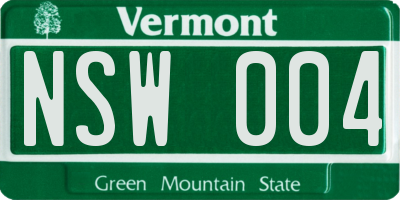 VT license plate NSW004