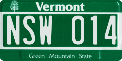 VT license plate NSW014