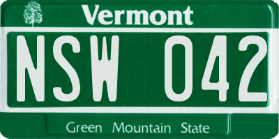 VT license plate NSW042