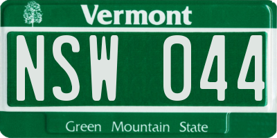 VT license plate NSW044