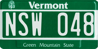 VT license plate NSW048
